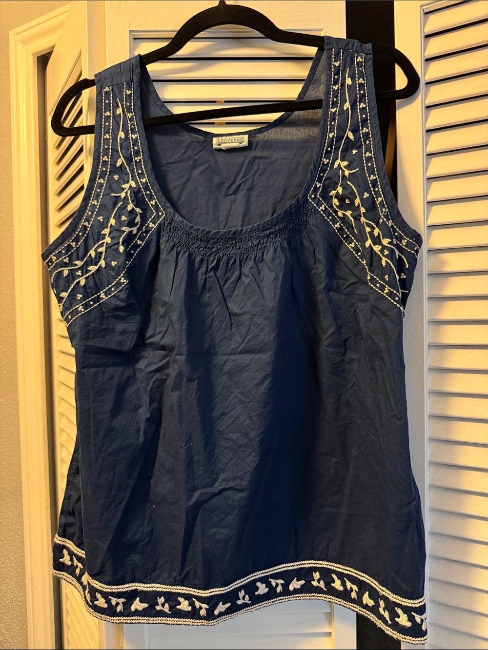 Converse Navy Blue Embroidered Sleeveless Tank